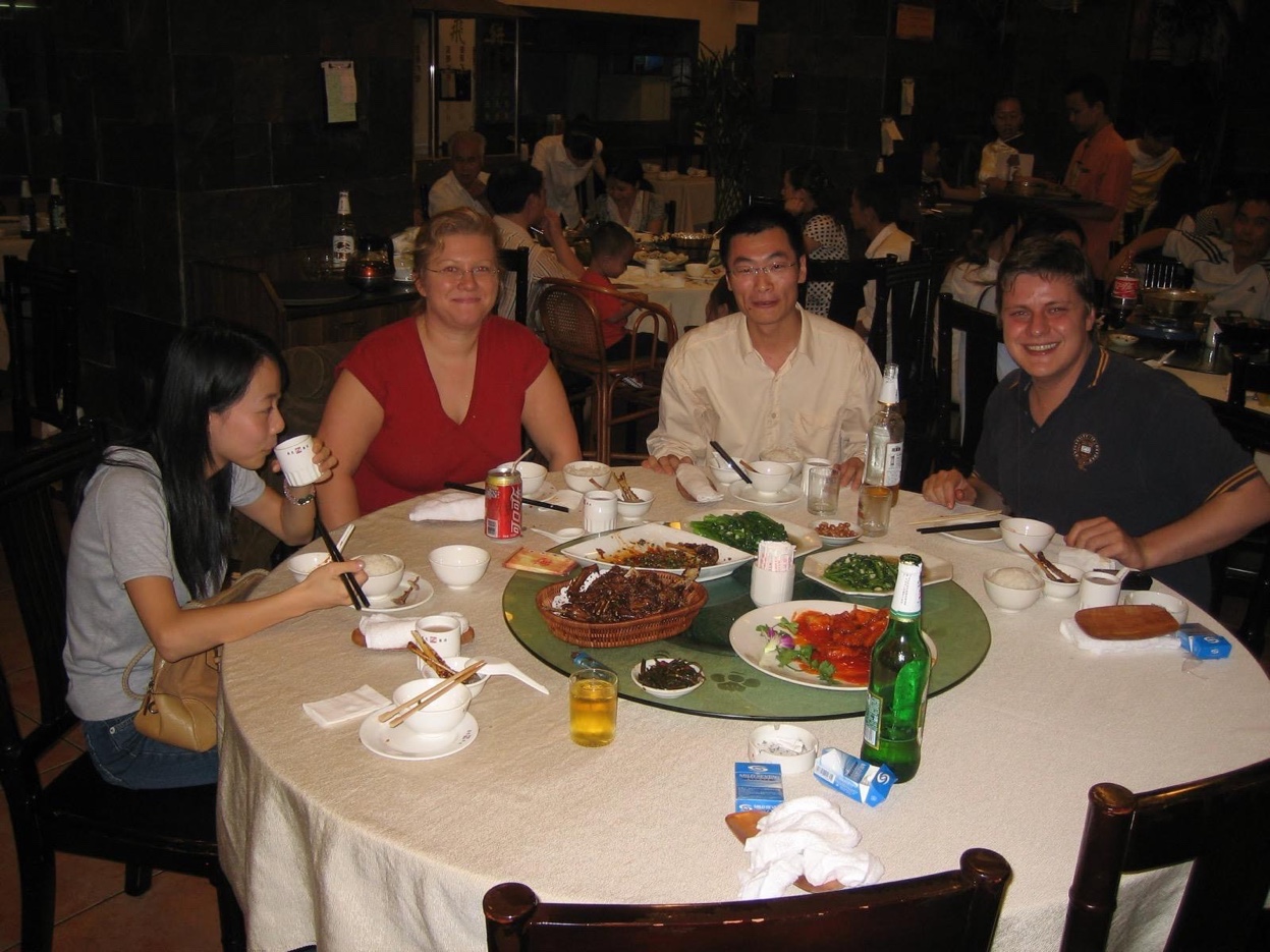 Founders at a round table dinner in China